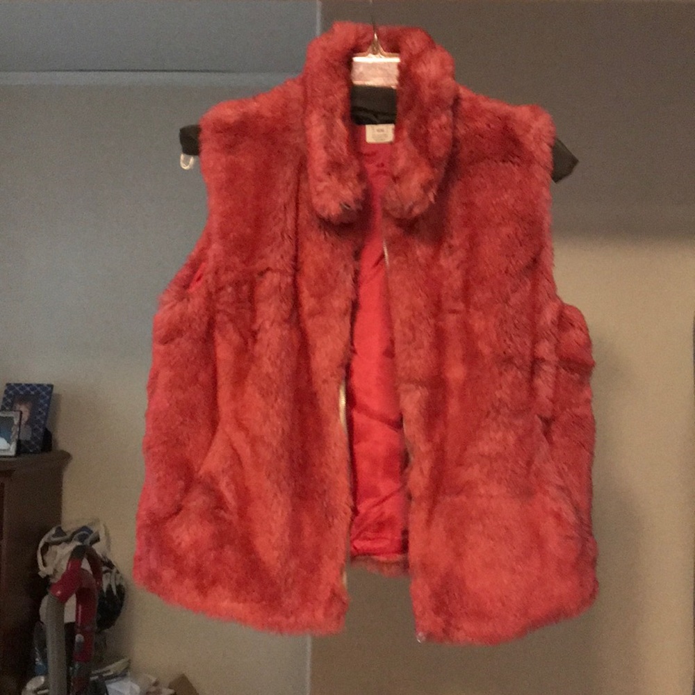 Faux fur pink vest pleasant pheasant size m